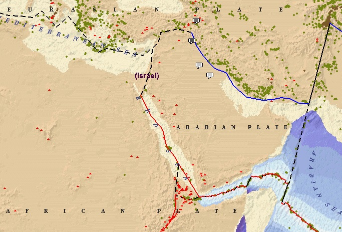 Afar trianle region tectonic map