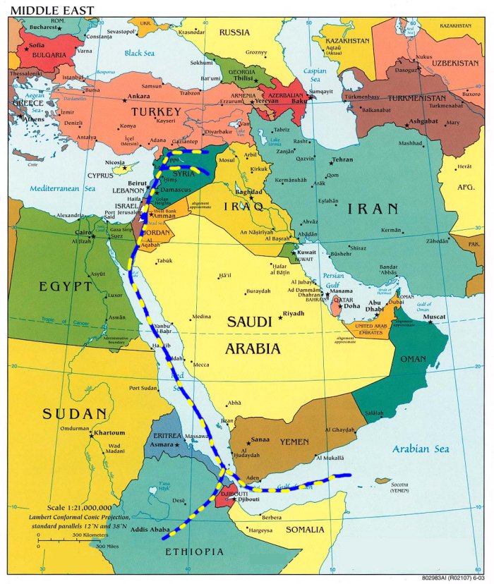 Chart of Four river of Eden paths